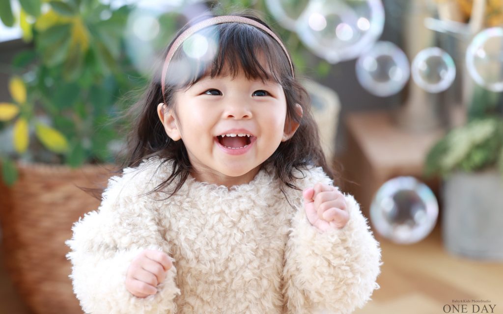 ニッコニコなかわいい女の子 2歳のお誕生日記念 札幌フォトスタジオ One Day